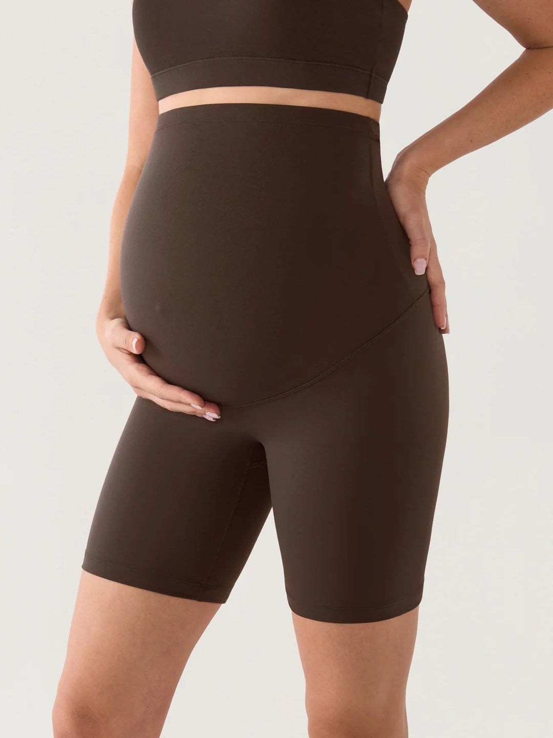 Natrelax Short de maternité sans couture sur le devant 6" clay brown Momanda Mlle et Coco