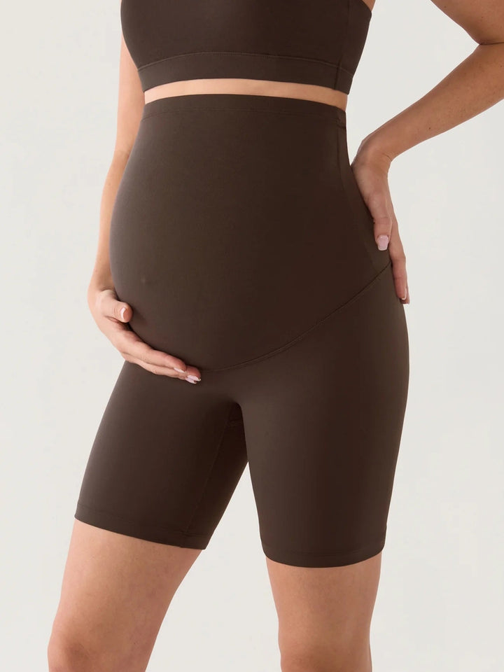 Natrelax Short de maternité sans couture sur le devant 6" clay brown Momanda Mlle et Coco