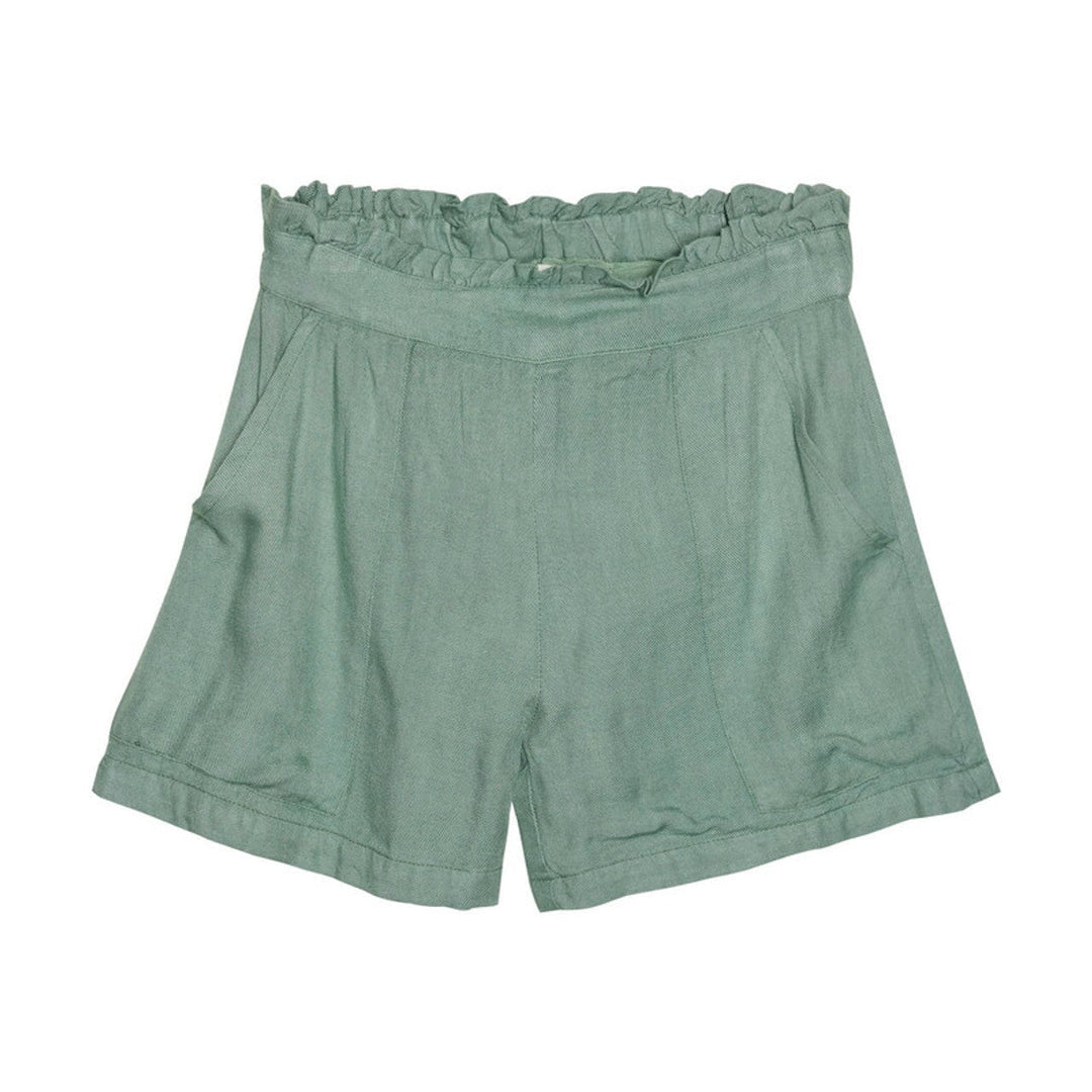 Short vert sauge de Minymo en sergé, vêtement fille
