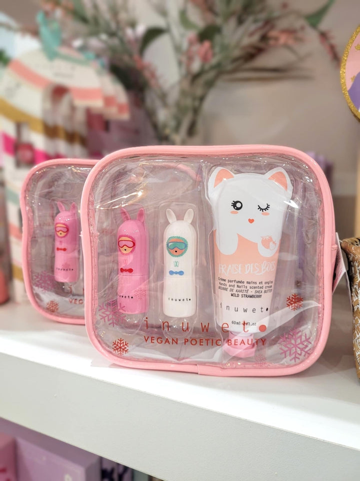trousse voyage baume lèvres crème mains   autocollants Inuwet