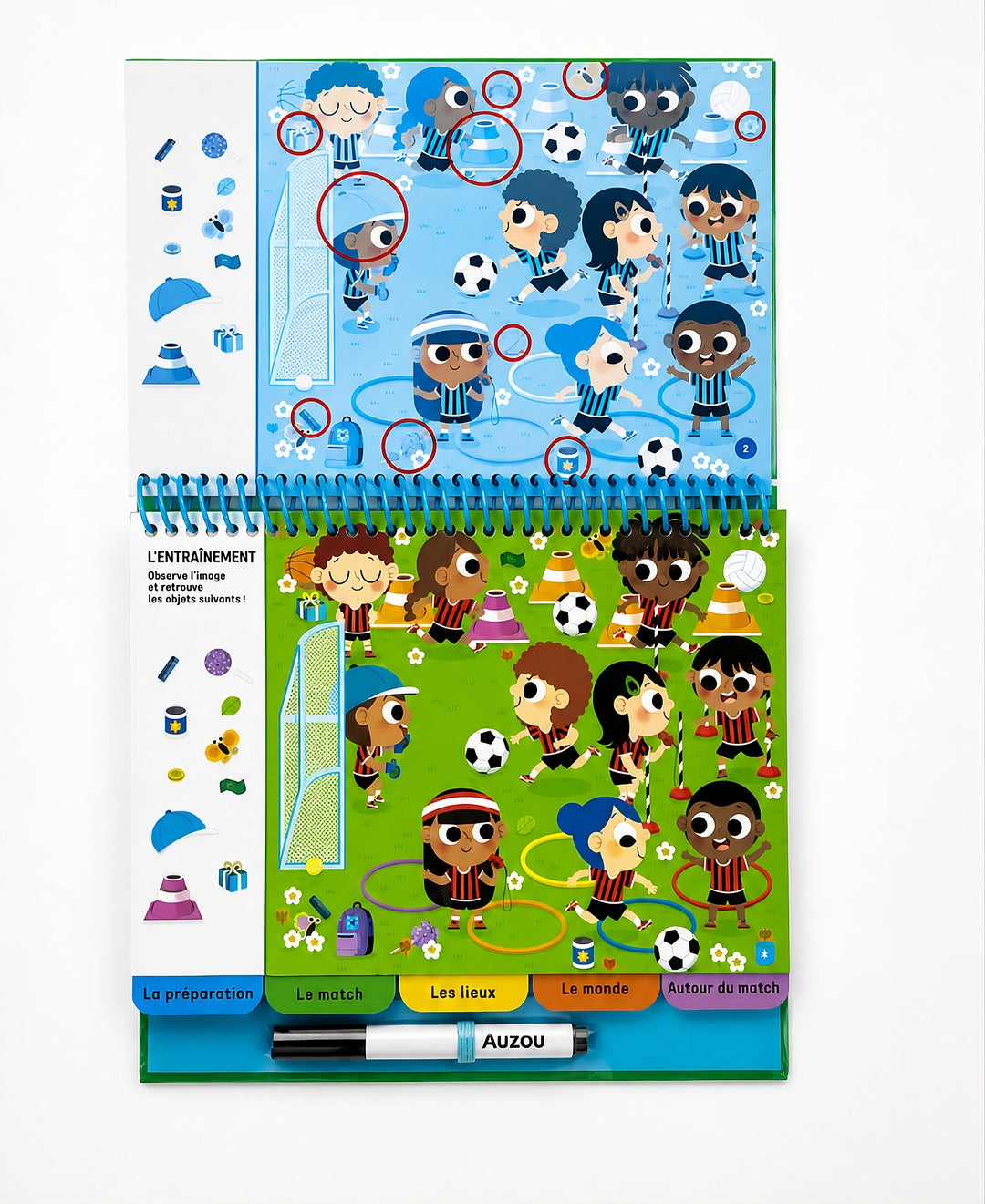 Cahier activités Cherche et Trouve Vive le soccer Auzou éditions