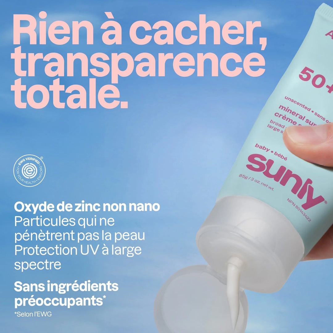 Crème solaire 50+ visage et corps bébé Attitude Mlle et Coco