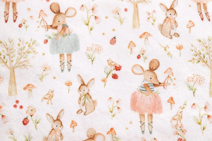 Couverture de minky Souris et forêt Mlle et Coco X Création Jade