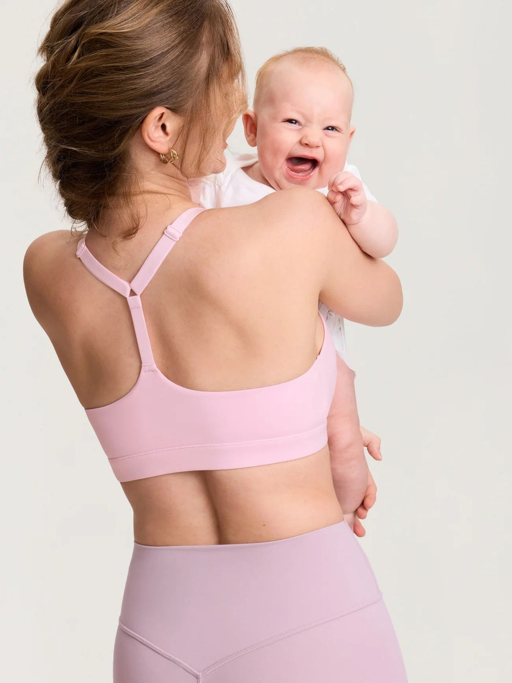 Soutien-gorge d'allaitement Natrelax à dos en Y ajustable rose doux Momanda Mlle et Coco