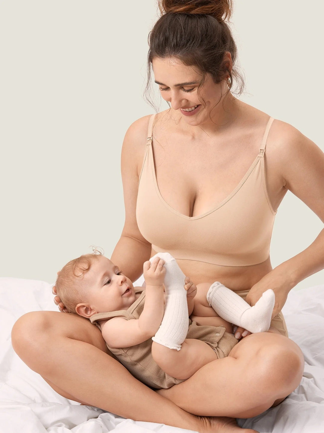 Soutien-gorge d'allaitement sans coutures beige Momanda Mlle et Coco
