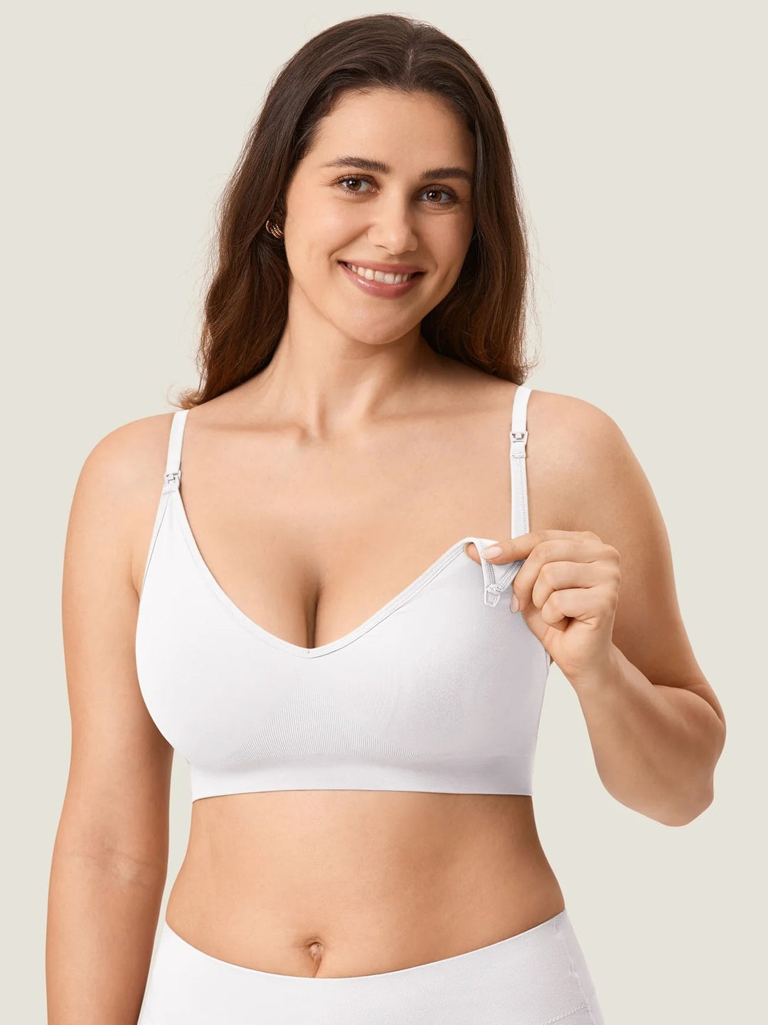 Soutien-gorge d'allaitement sans coutures blanc Momanda Mlle et Coco