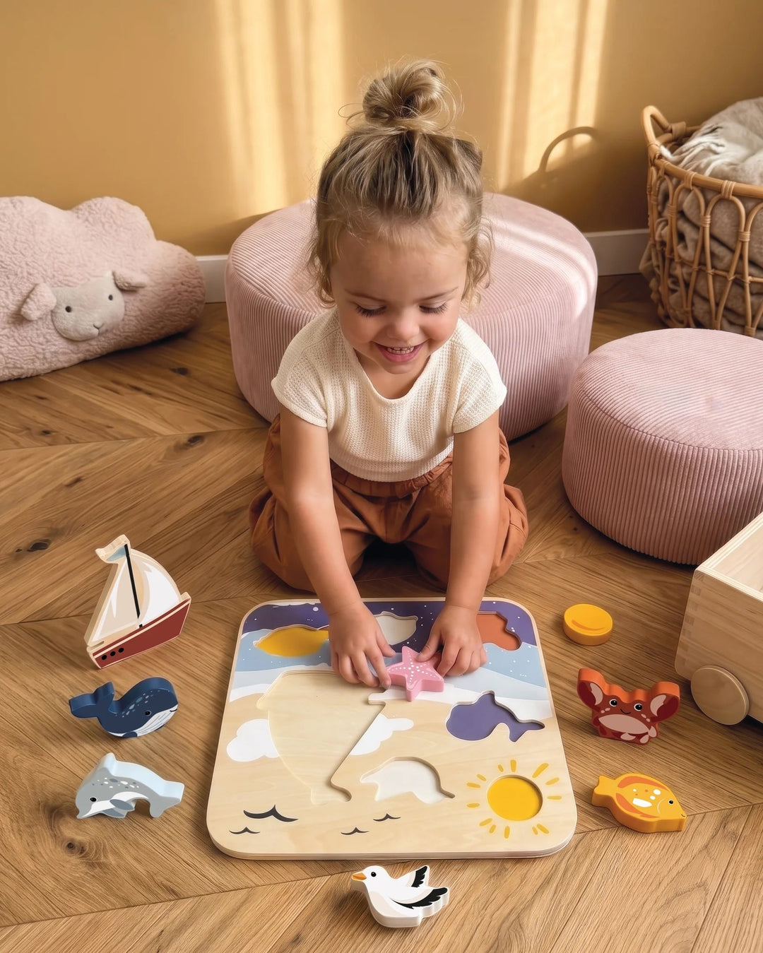 Casse-tête géant en bois océan Speedy Monkey Mlle et Coco