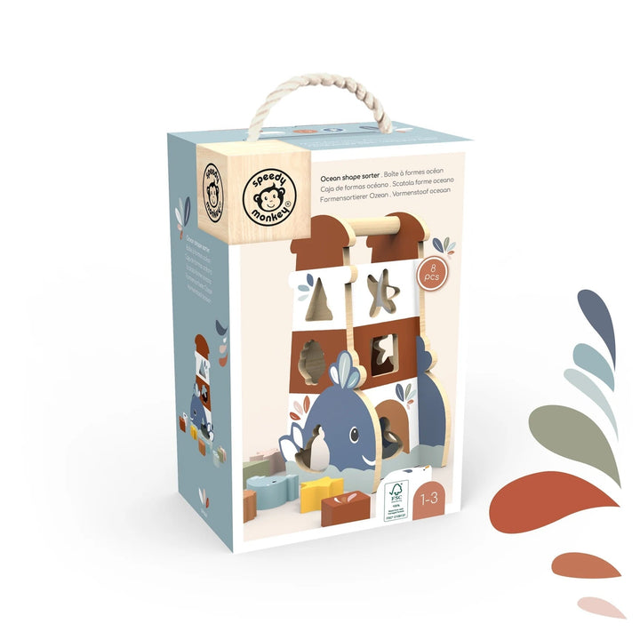 Trieuse de forme en bois océan Speedy Monkey Mlle et Coco