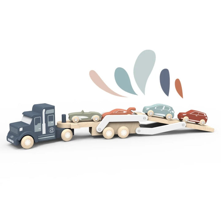 Camion transporteur en bois Speedy Monkey Mlle et Coco