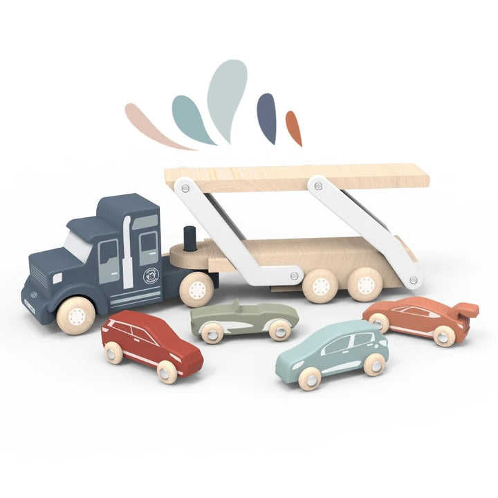 Camion transporteur en bois Speedy Monkey Mlle et Coco