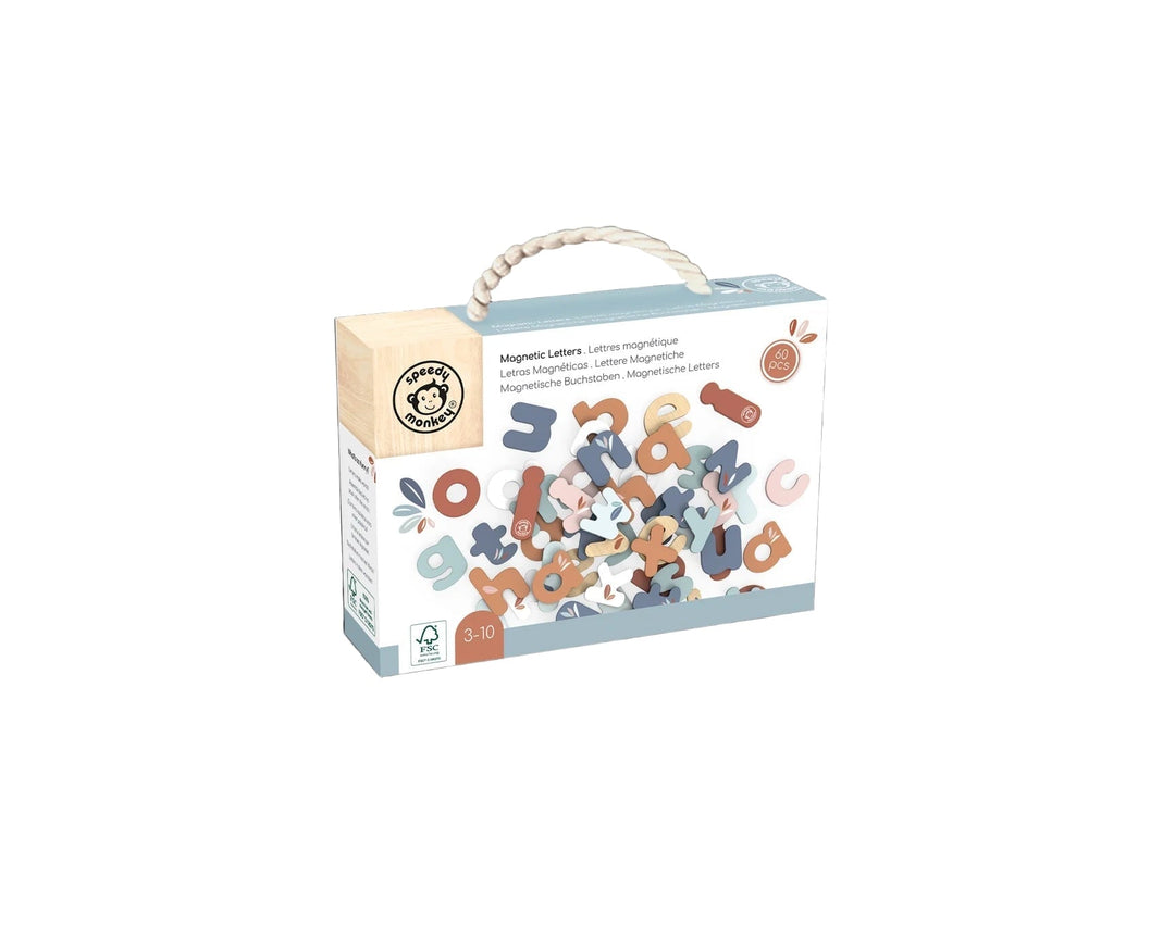 Ensemble de lettres en bois magnétiques Speedy Monkey Mlle et Coco