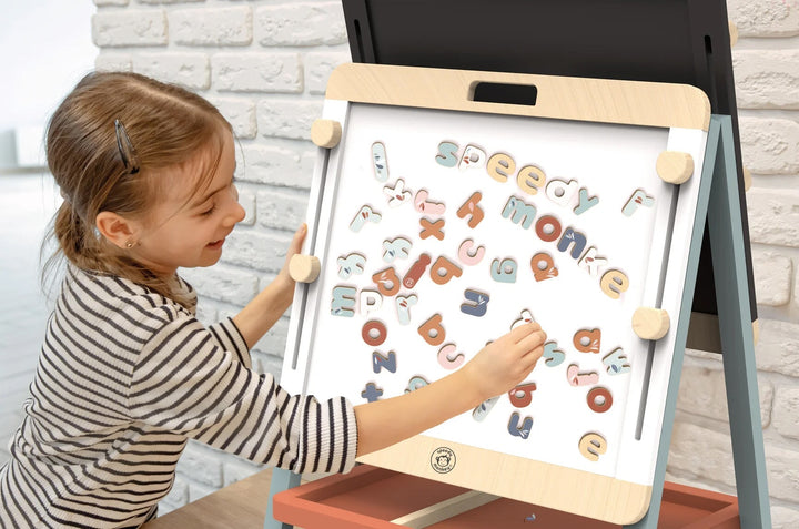 Ensemble de lettres en bois magnétiques Speedy Monkey Mlle et Coco
