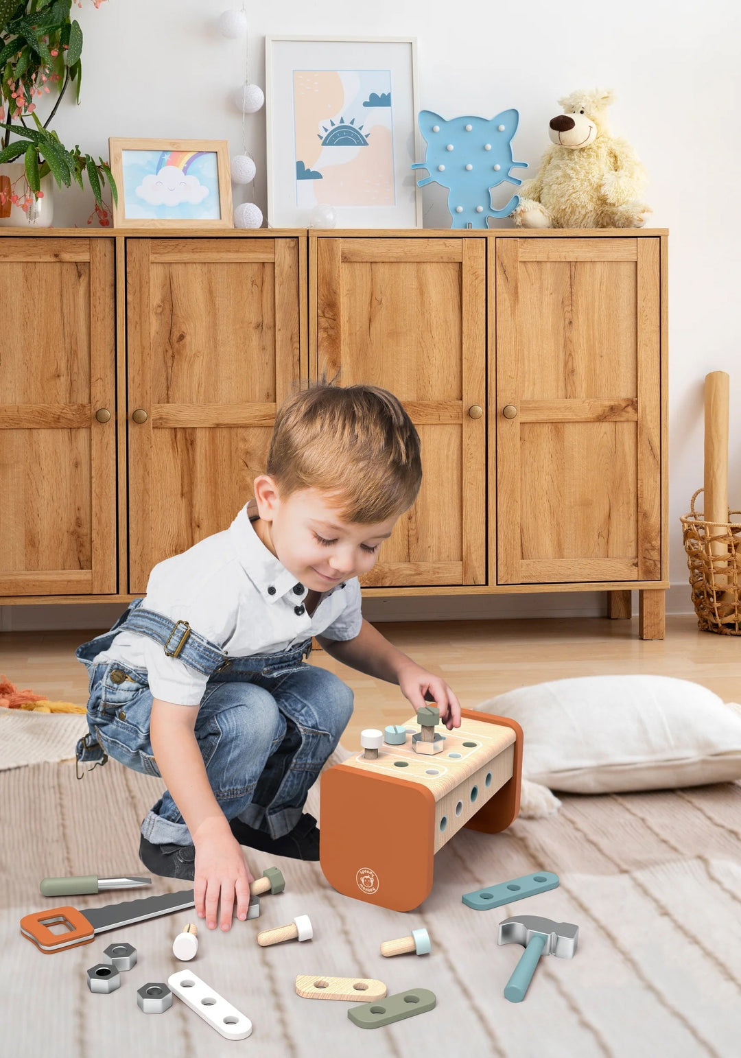 Jeux boîte à outils 2 en 1 en bois Speedy Monkey Mlle et Coco
