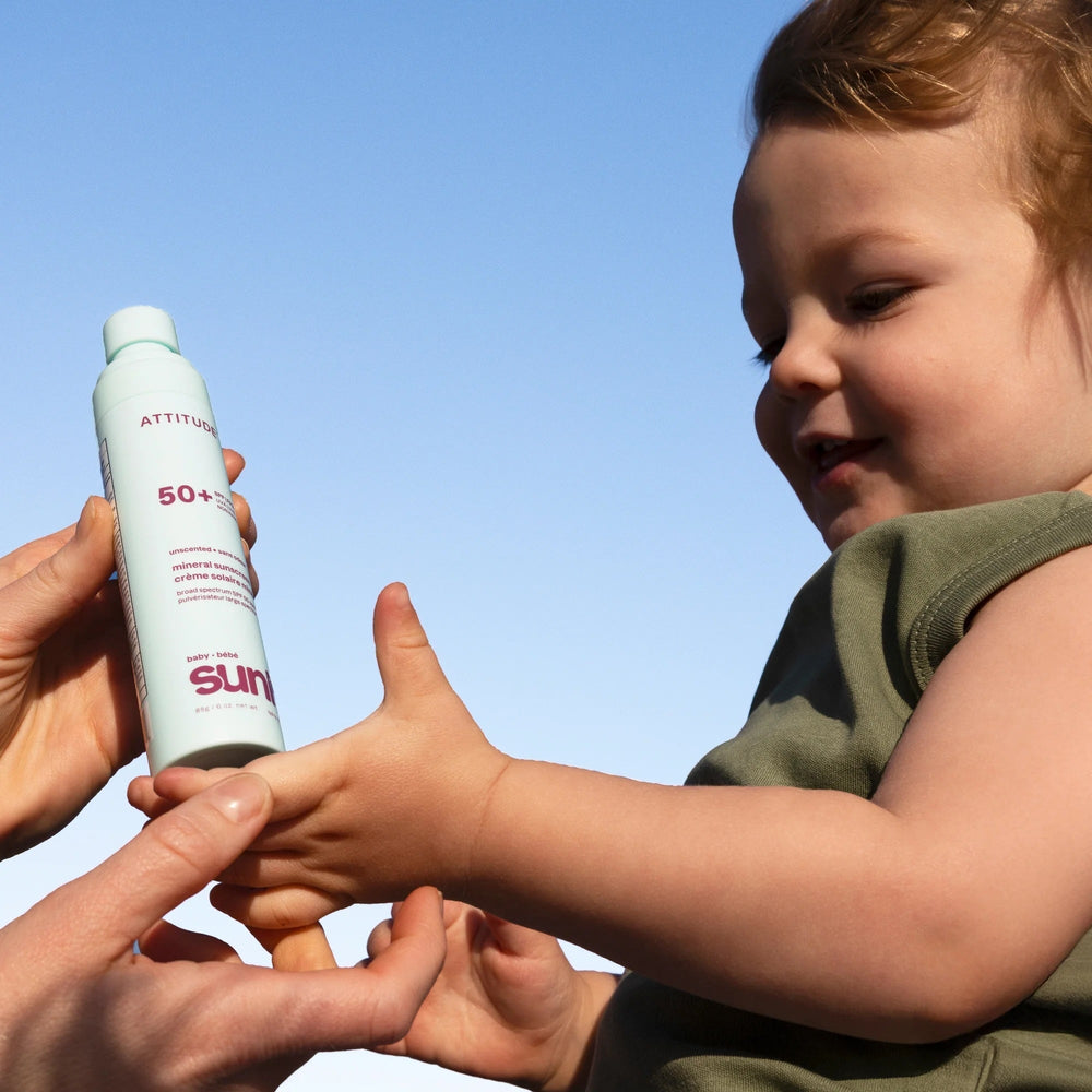 Spray solaire 50+ visage et corps bébé Attitude Mlle et Coco