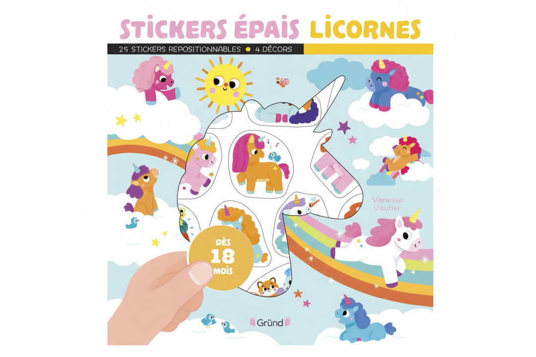 Autocollants Stickers épais licornes Gründ Mlle et Coco
