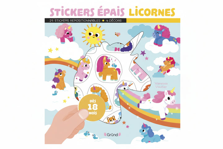 Autocollants Stickers épais licornes Gründ Mlle et Coco