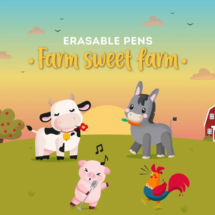 Stylo encre gel effacable paquet de 4 ferme Legami Mlle et Coco