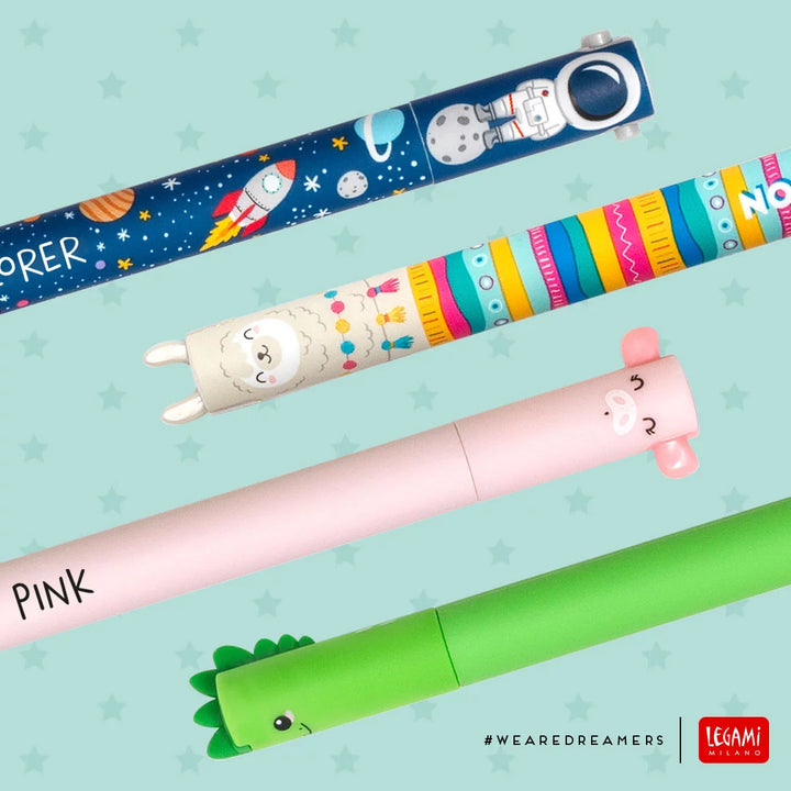 stylo effaçable Legami milano accessoire crayon animaux dino cochon espace 