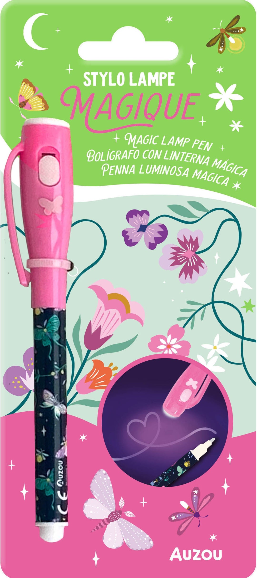 Stylo lampe magique papillons Auzou éditions Mlle et Coco