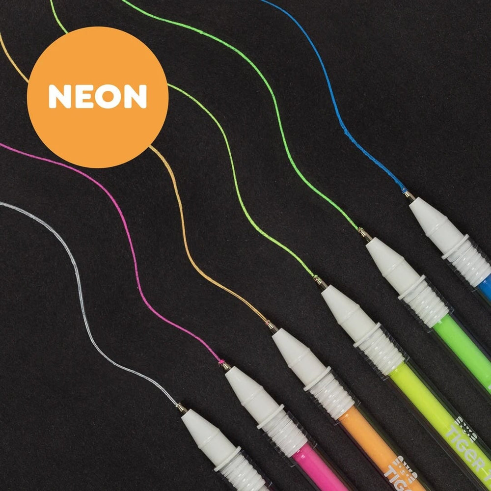 Crayon Stylos de peinture néon à pointe fine Tiger Tribe Mlle et Coco