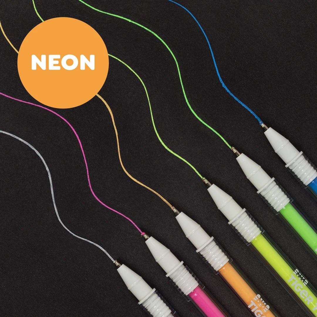 Crayon Stylos de peinture néon à pointe fine Tiger Tribe Mlle et Coco
