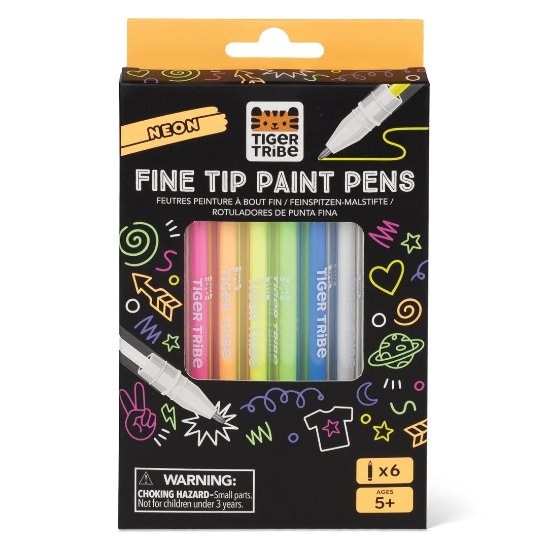 Crayon Stylos de peinture néon à pointe fine Tiger Tribe Mlle et Coco