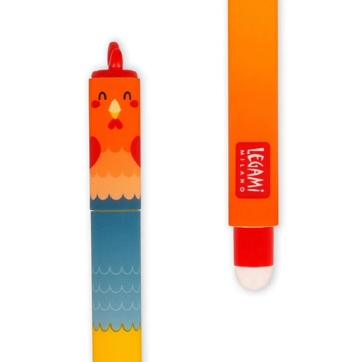 Stylo effaçable coq encre rouge Legami Mlle et Coco