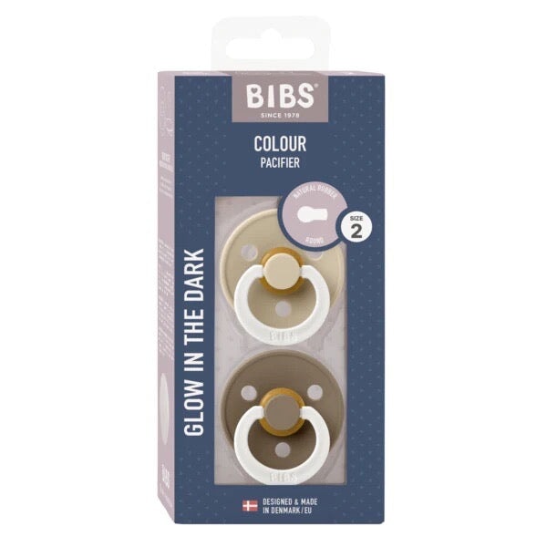 Suce Pacifier (Paquet de 2) - Vanille et Chêne Foncé (dark oak) phosphorescent - Bibs Accessoires bébés Bibs
