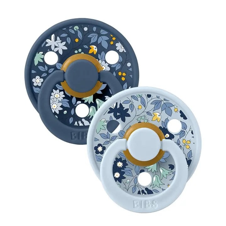 Suce Liberty Chamomile bleu mix Bibs Mlle et Coco
