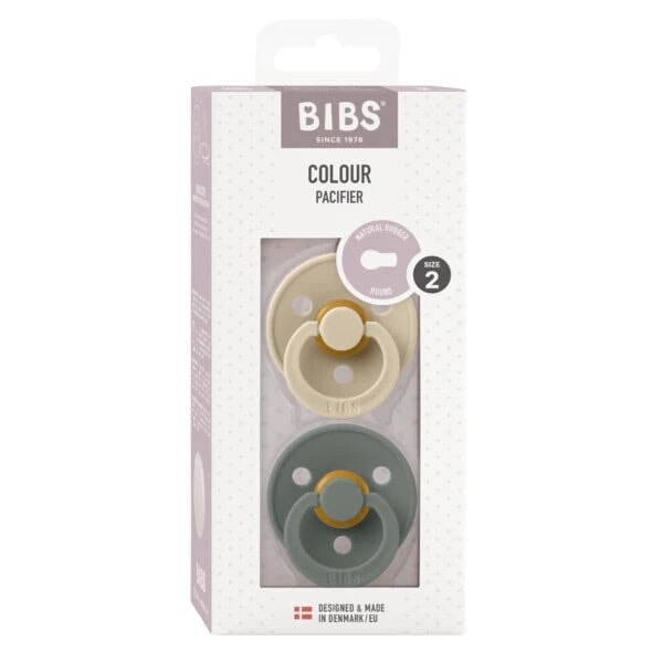 Suce Bibs couleur Vanille et Pin paquet de 2
