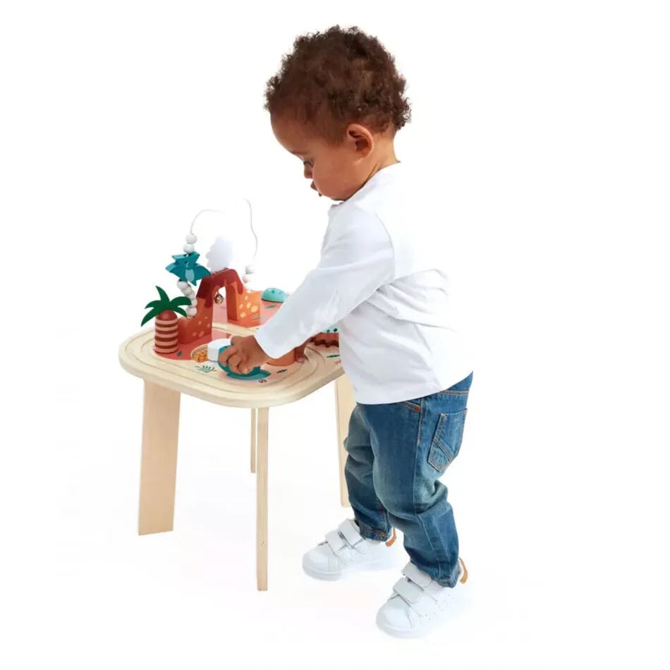 table d'activité dinosaure jeu tout-petit Janod bois enfant