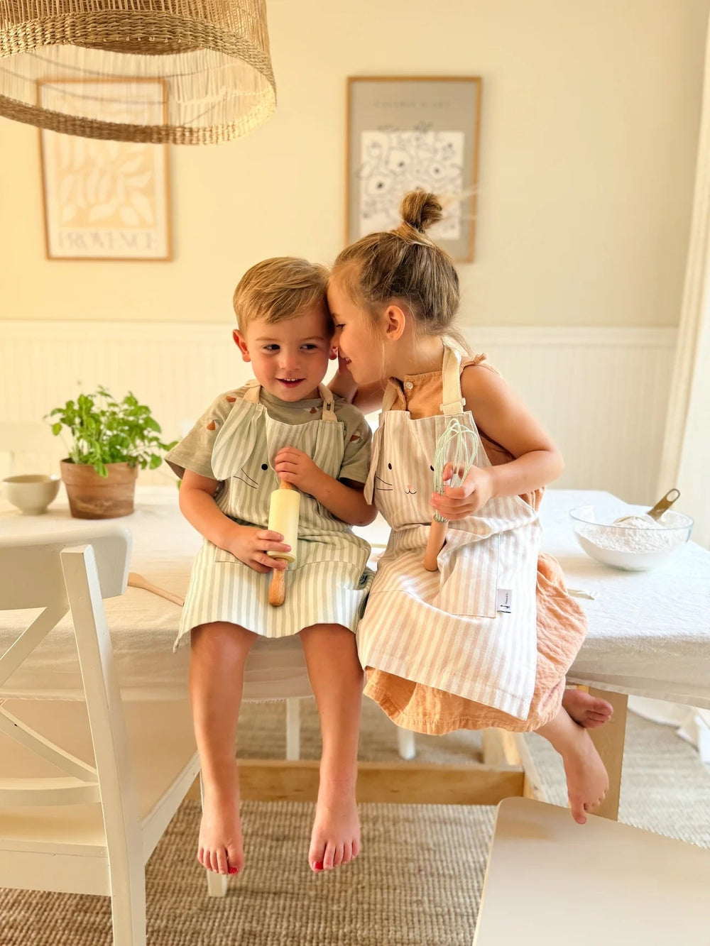 tablier de cuisine vieux rose Micasso  enfant Mlle et Coco