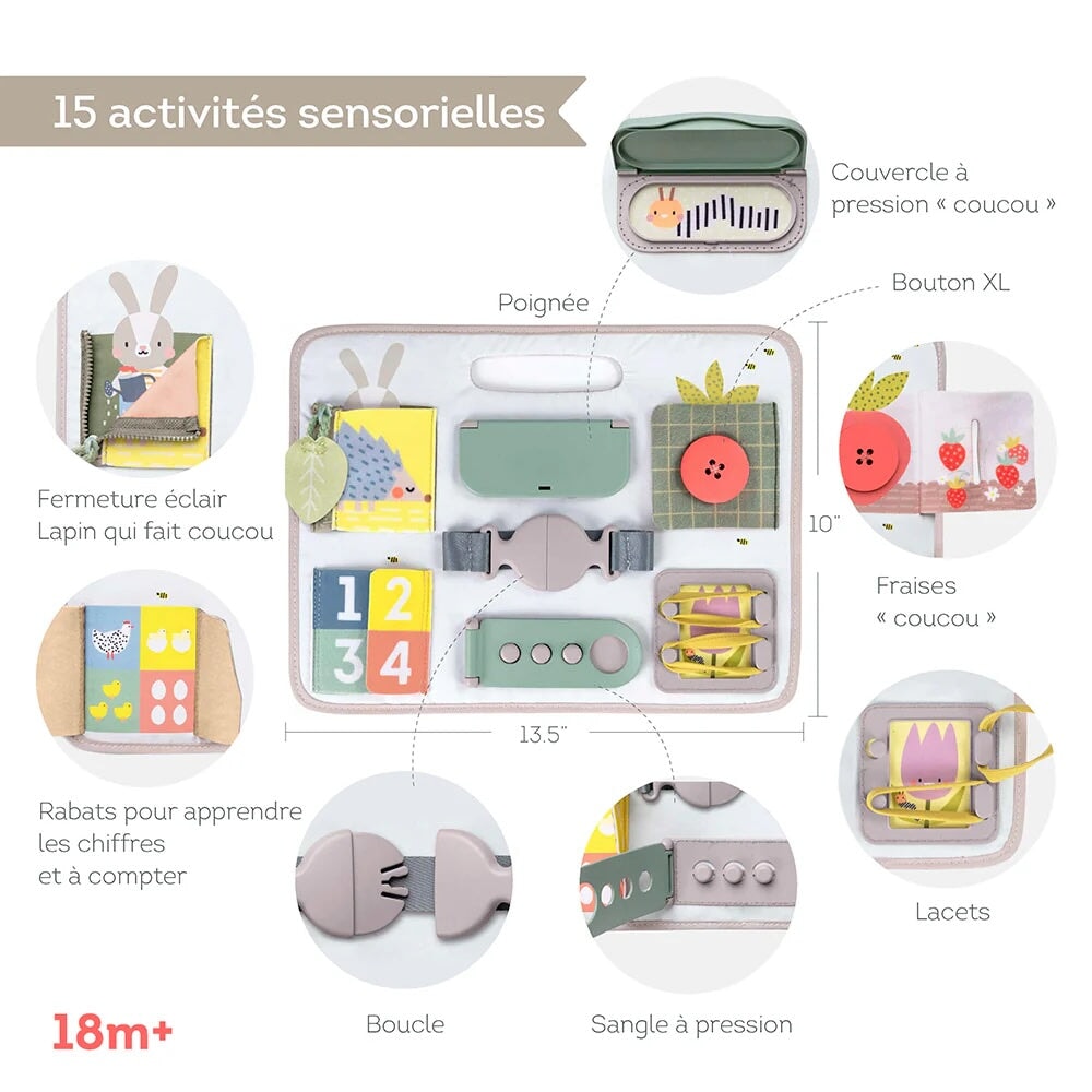 planche éveil Taf Toys jeu apprentissage bébé Mlle et Coco
