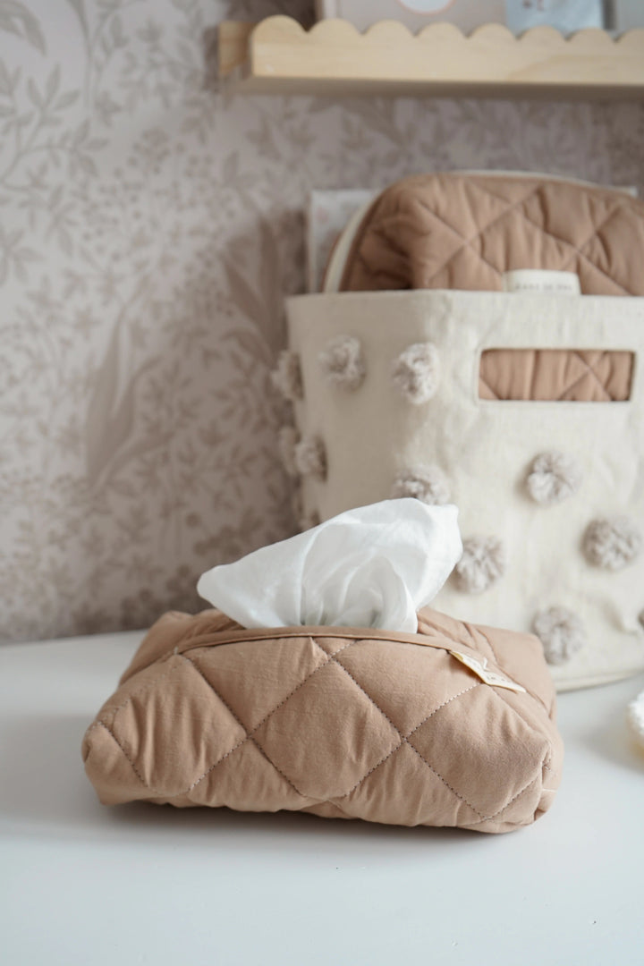 Étui à lingettes matelassé tan Dans le sac Mlle et Coco