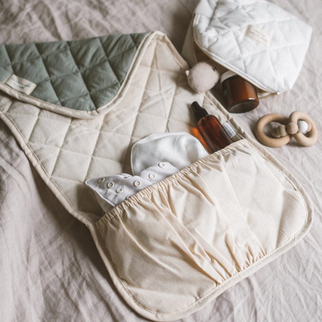 Tapis de change matelassé menthe Dans le sac Mlle et Coco