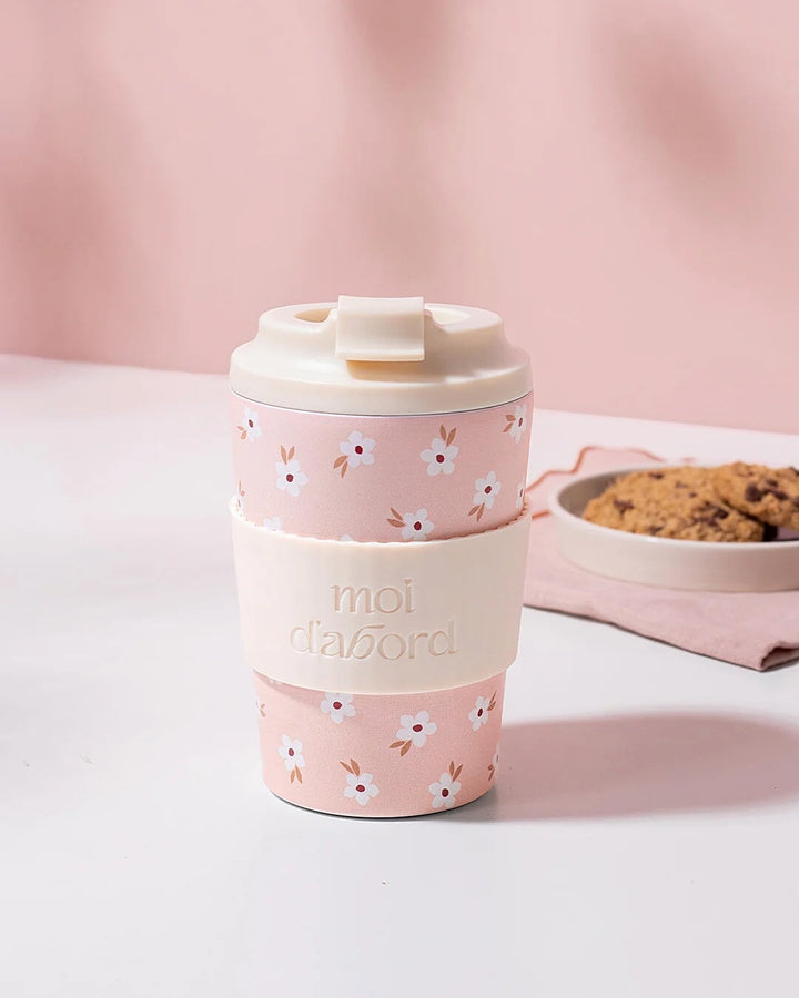 Tasse de voyage isotherme champ rosé Moi d&