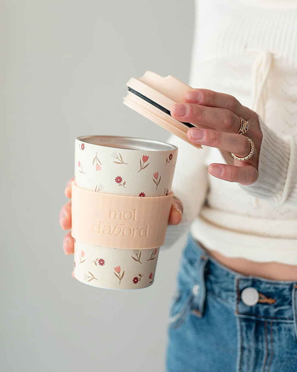 Tasse de voyage isotherme mélange floral Moi d'abord Mlle et Coco