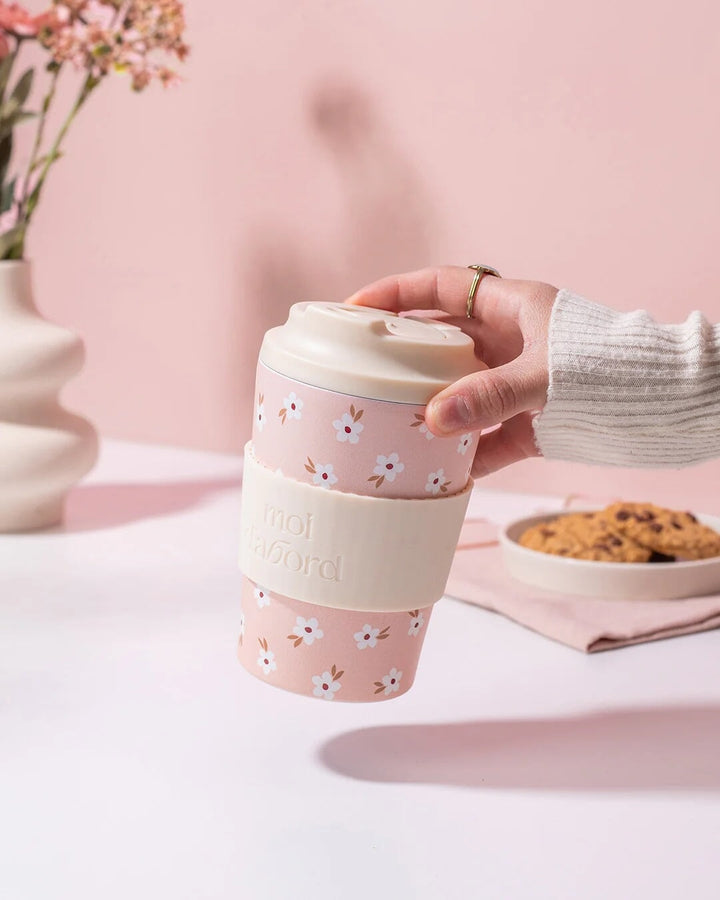 Tasse de voyage isotherme champ rosé Moi d&