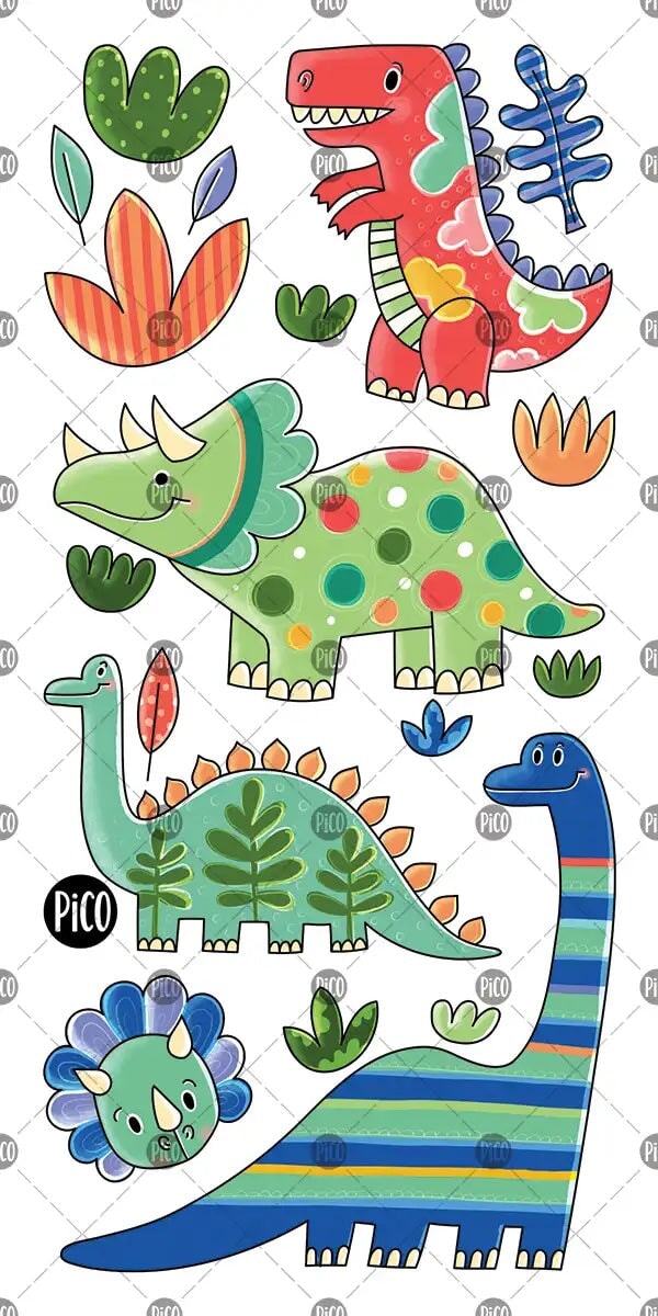 Pico tatouages Dinos colorés Mlle et Coco idée cadeaux