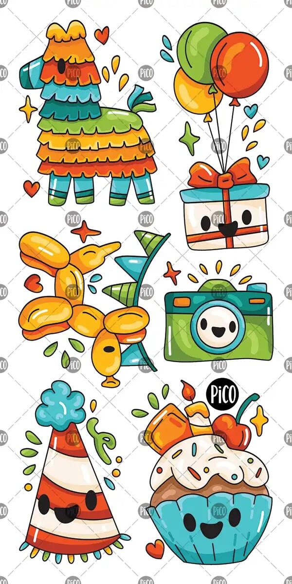 Tatouage temporaire bonne fête Pico Mlle et Coco