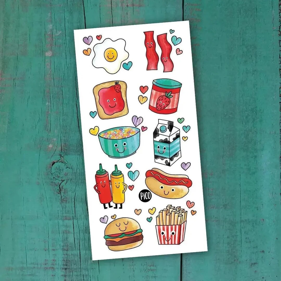 Tatouage temporaire amis gourmands Pico Mlle et Coco