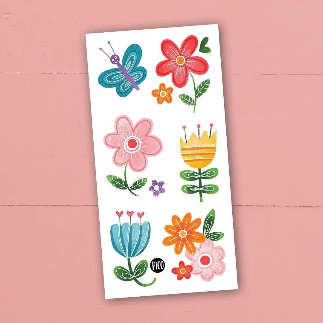 Tatouage temporaire jolies fleurs Pico Mlle et Coco