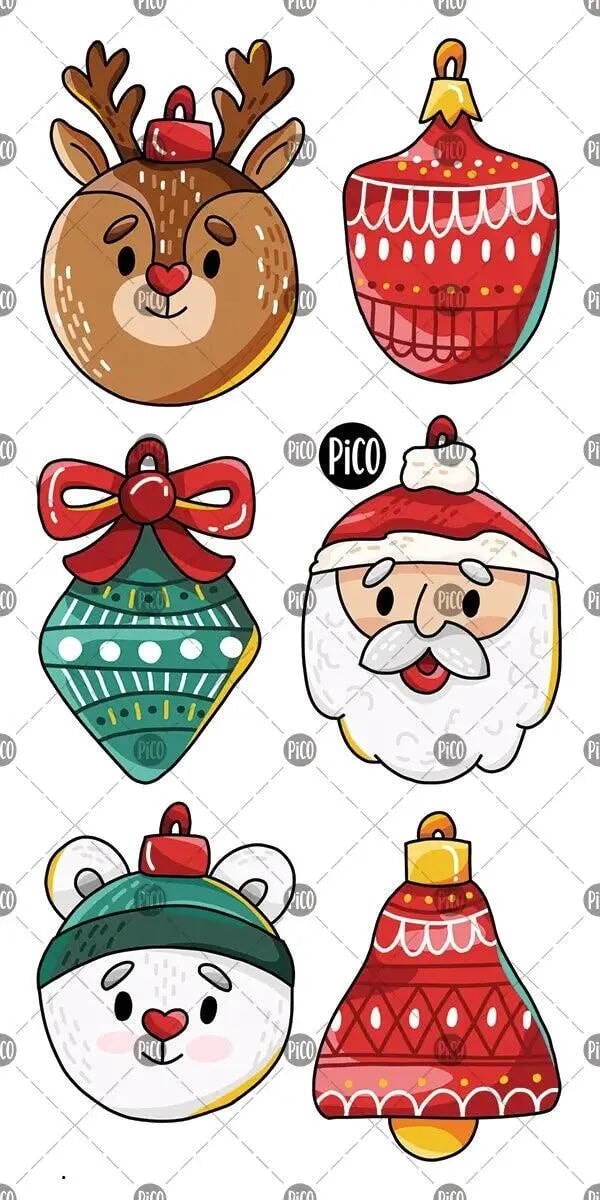 Tatouages temporaires - Boules de Noël - Pico tatouage Jouet/jeux Pico tatouage 