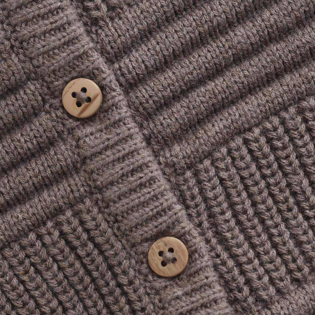 Cardigan tricot brun taupe Minymo Mlle et Coco
