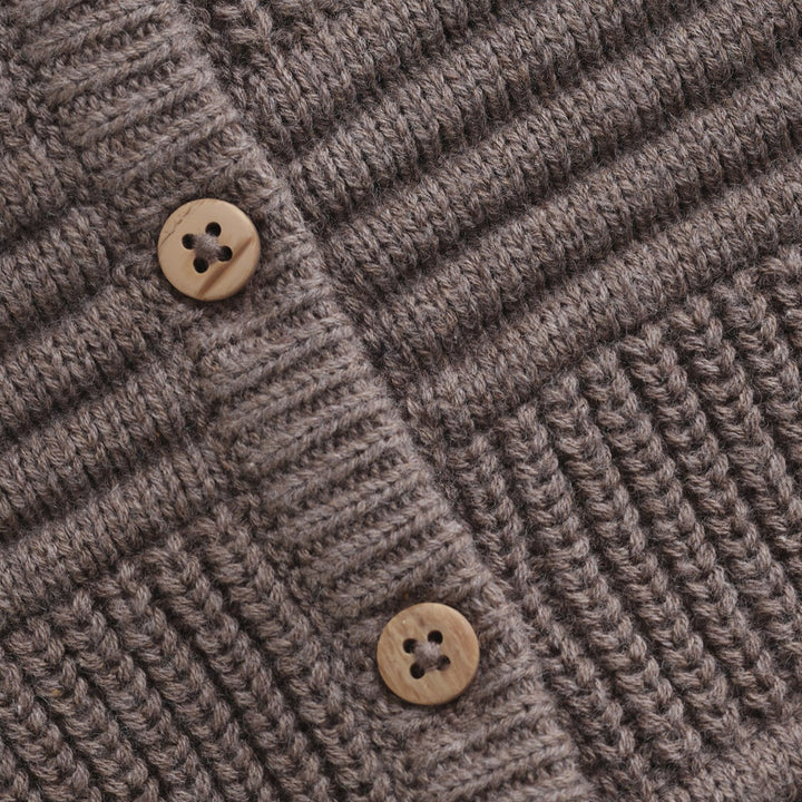 Cardigan tricot brun taupe Minymo Mlle et Coco