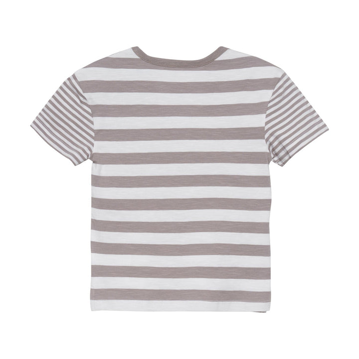 t-shirt manches courte rayé taupe crème Minymo vêtement enfant