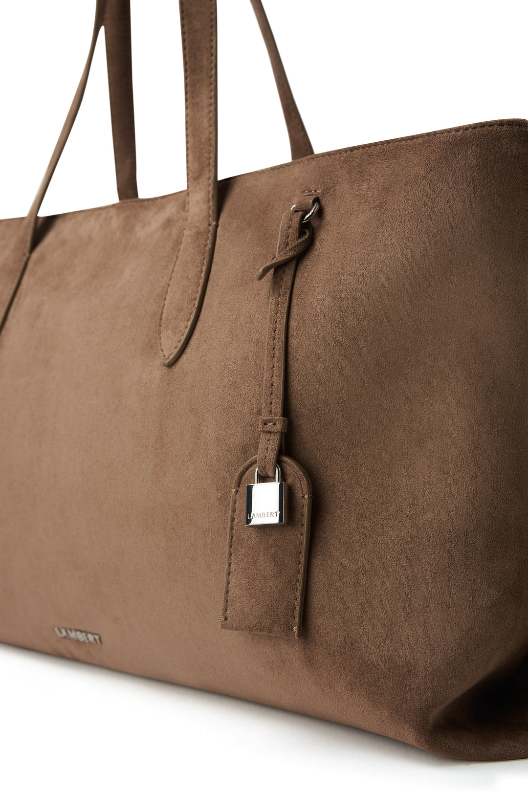 Sac fourre-tout en suède taupe Lambert Mlle et Coco