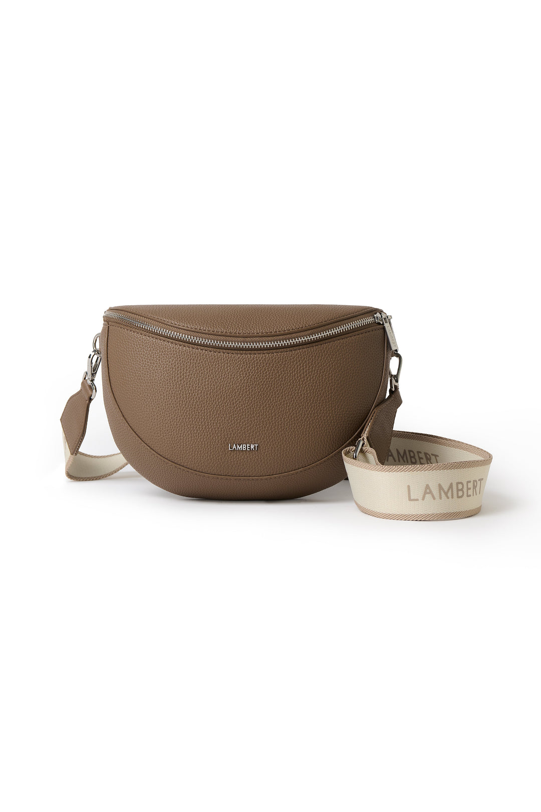 Sac banane en cuir vegan Lauren taupe Lambert