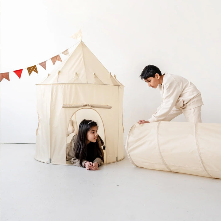 tente de jeu beige château sprout enfant Mlle et Coco