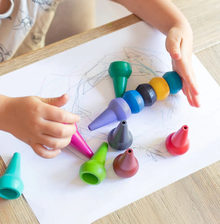 Crayon empilable couleur arc-en-ciel retro Tiger Tribe Mlle et Coco 